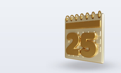 3d Calendar right view twenty five