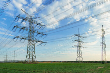 Green electricity, green energy, eco energy, eco electricity, transmission tower overhead line...