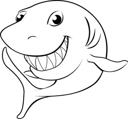 Happy cartoon shark