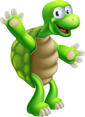 Cartoon Tortoise or Turtle Waving