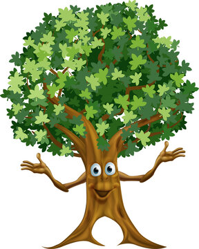 Tree character cartoon