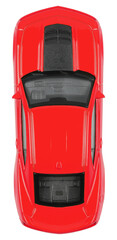 top view of red sports car isolated - 527905754