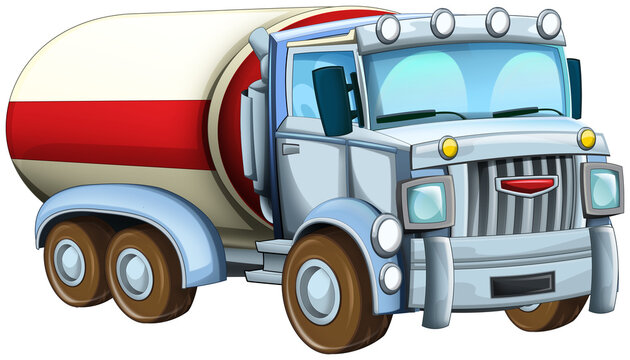 cartoon industry truck cistern isolated illustration for children