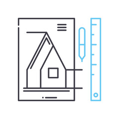 home design line icon, outline symbol, vector illustration, concept sign
