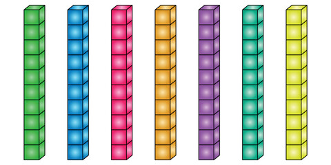 Dienes tens blocks. Base ten counting. Place value with base ten blocks.