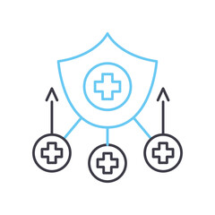 health insurance line icon, outline symbol, vector illustration, concept sign