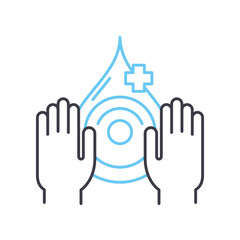 healing touch line icon, outline symbol, vector illustration, concept sign