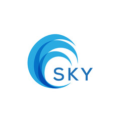 SKY letter logo. SKY blue image on white background. SKY Monogram logo design for entrepreneur and business. SKY best icon.
