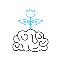 health mind line icon, outline symbol, vector illustration, concept sign