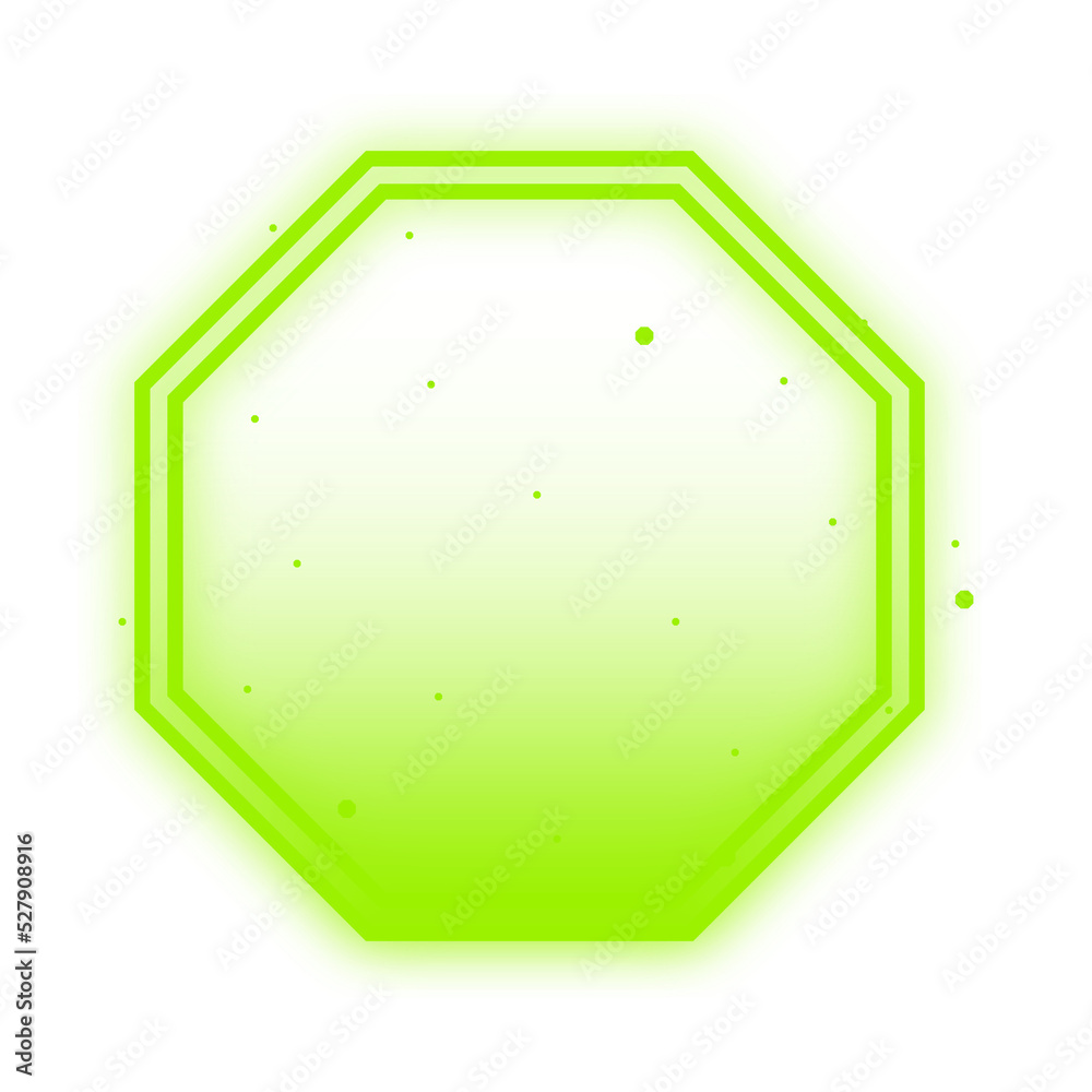 Wall mural octagon neon light frame