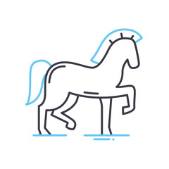 horse line icon, outline symbol, vector illustration, concept sign