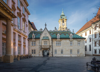 Fototapeta na wymiar Old Town Hall at Primate's Square - Bratislava, Slovakia