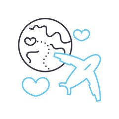 honeymoon line icon, outline symbol, vector illustration, concept sign