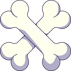 Halloween concept. Vivid cartoon illustration of crossbones for sites, stores, articles, books, games, apps. Vibrant detailed image