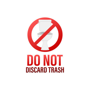 Do not discard trash on dust background. Icon for paper design.