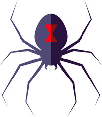 Vibrant illustration of spider in modern flat style for Halloween. Suitable for websites, stores, shops, books, postcard