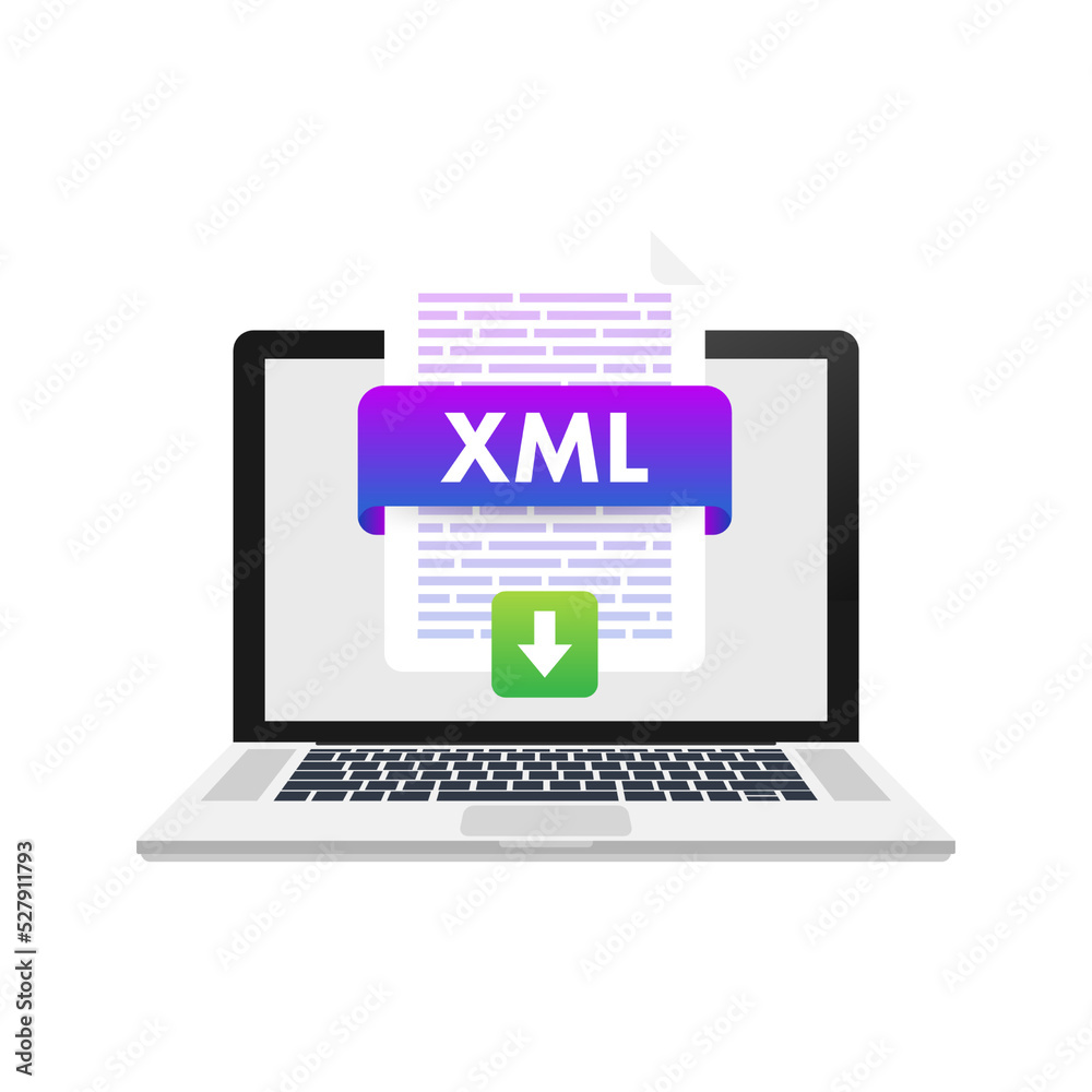 Poster flat xml for paper design. flat isometric vector illustration. design element. computer technology i