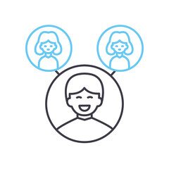 interaction line icon, outline symbol, vector illustration, concept sign