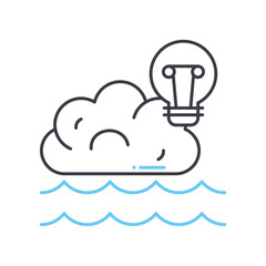 intellegence quatient line icon, outline symbol, vector illustration, concept sign