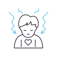 insecurity line icon, outline symbol, vector illustration, concept sign