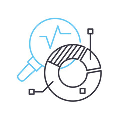 info analysis line icon, outline symbol, vector illustration, concept sign