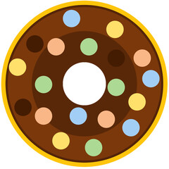 chocolate donut isolated on white background png