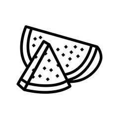 juicy red watermelon line icon vector. juicy red watermelon sign. isolated contour symbol black illustration