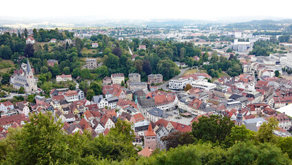 Fototapeta na wymiar Kulmbach Blick aufs Stadtzentrum