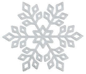 decorative xmas snowflake with glitter isolated