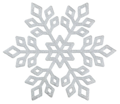 decorative xmas snowflake with glitter isolated