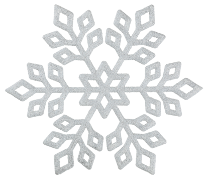 decorative xmas snowflake with glitter isolated