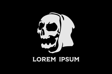 Simple skull reaper vector logo template