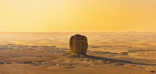 A sandstone structure in the desert. An image from Judah, Saudi Arabia