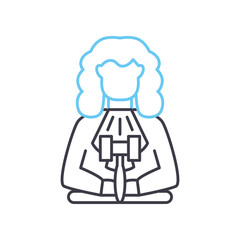judge line icon, outline symbol, vector illustration, concept sign