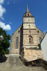 Fototapeta na wymiar Kulmbach Petrikirche Hochformat