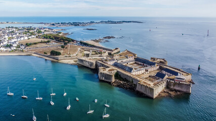 Aerial view of the citadel of Port-Louis in Morbihan, France, modified by Vauban in the 17th...
