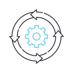 iteration cycle line icon, outline symbol, vector illustration, concept sign