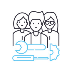 IT department line icon, outline symbol, vector illustration, concept sign