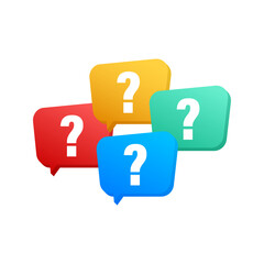 Color bubble with Question mark set. Vector stock illustration.