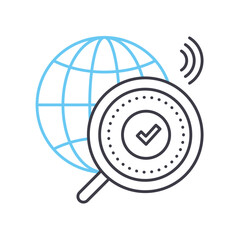 internet search line icon, outline symbol, vector illustration, concept sign