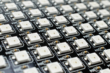 RGB LED matrix - macro photo.