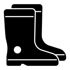 Boots for garden work - icon, illustration on white background, glyph style