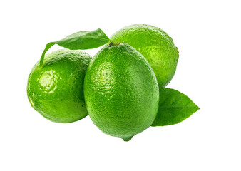 Lime with leaves isolated