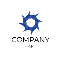 Obraz premium star logo design. modern simple logo for a company. branding. design. blue circle or flower. icon, sign and logo. abstract. Vector illustration.