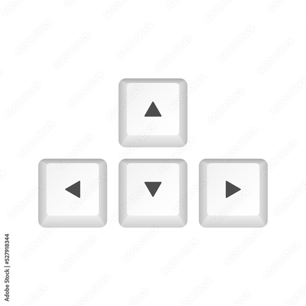 Poster arrows computer keyboard buttons. desktop interface. web icon. gaming and cybersport. vector stock i