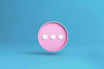 bubble chat icon illustration,message icon,communication, talk icon,chating icon on blue blackground. 3d illustration