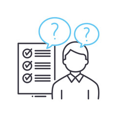 interview questions line icon, outline symbol, vector illustration, concept sign