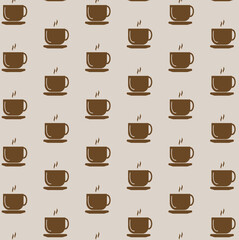  Coffee cup pattern, Coffee cup icon. Vector illustration