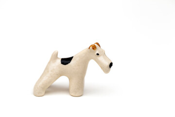 Vintage porcelain dog fox terrier figurine
