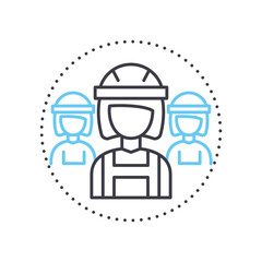 labor concept line icon, outline symbol, vector illustration, concept sign